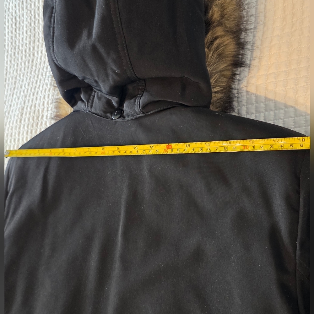 NWT Croft & Barrow Women's Black Parka Coat with Faux Fur Hood, Size XL - Picture 10 of 13